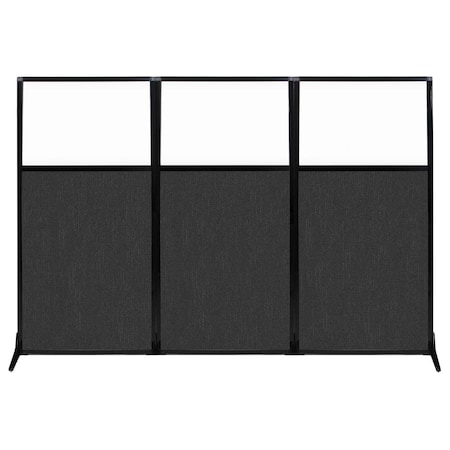 Versare Work Station Screen 99" x 70" Black Fabric With Clear Window 1840302